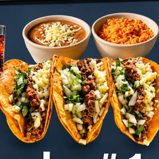 Red Quesotaco Combo (with Rice & Beans)