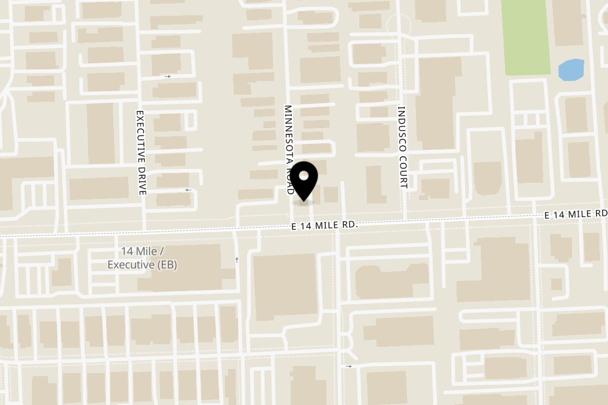 Map showing the location of Real Taco Express Troy on 1175 E 14 Mile Rd in Troy
